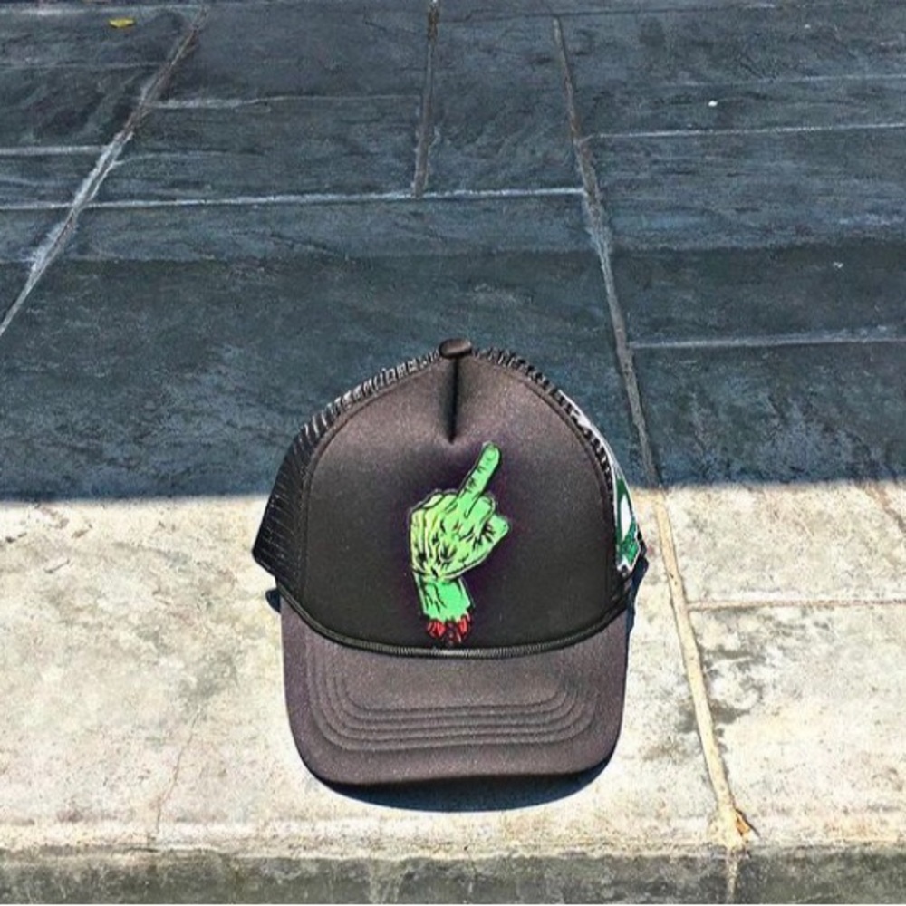 Anthony Brand F Death custom trucker hats. Hand made with high quality materials